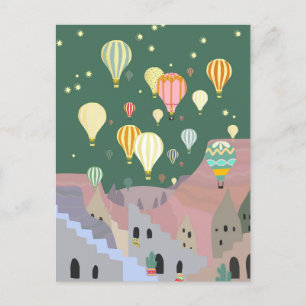 Carte Postale Cappadocia Night Art   Hot Air Balloon Turquie