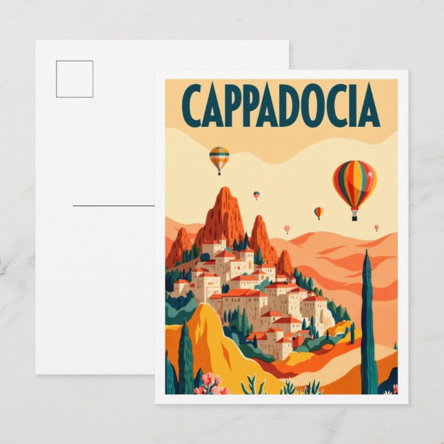 Carte Postale Cappadocia Turkey Art vintage Travel (Devant / Derrière)