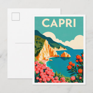 Carte Postale Capri Italie Art vintage Voyage