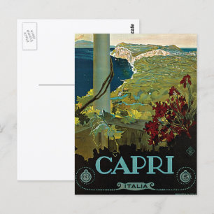 Carte Postale Capri, Italie, Poster Vintage voyage Art Italia