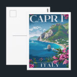 Carte Postale Capri Italie Vintage Lieu de voyage célèbre<br><div class="desc">Capri Italie Vintage Lieu de voyage célèbre</div>