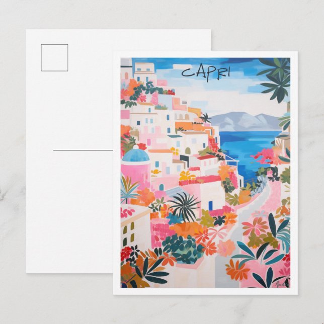 Carte Postale Capri Italie Voyage Esthétique (Devant / Derrière)