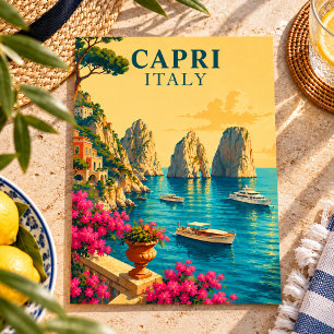 Carte Postale Capri Italie Voyage Vintage Faraglioni Stacks de M
