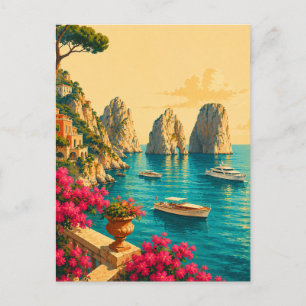Carte Postale Capri Italie Voyage Vintage Faraglioni Stacks de M