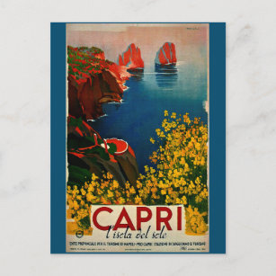 Carte Postale Capri vintage peinture de publicité de voyage ital