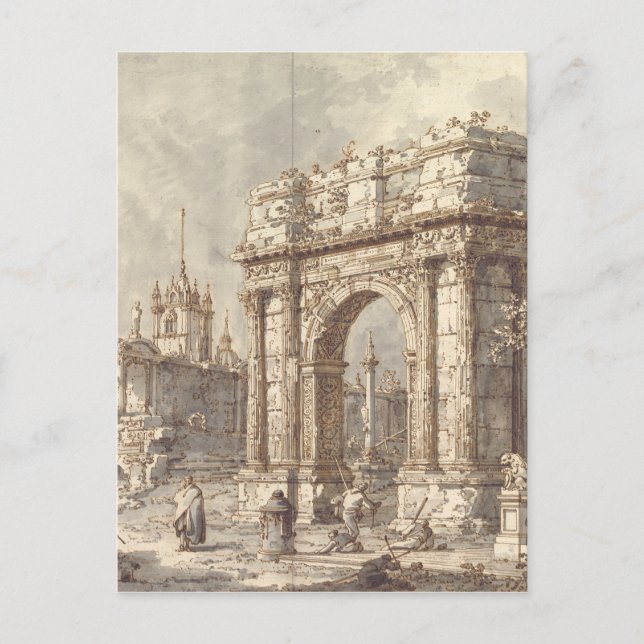 Carte Postale Caprice avec un arc de triomphe romain (Devant)