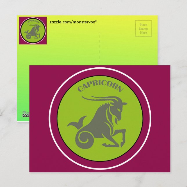 Carte postale Capricorne (Devant / Derrière)