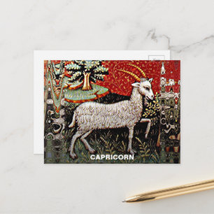 Carte Postale Capricorne chèvre signe Zodiac fête d'anniversaire