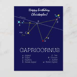 Carte Postale Capricorne de constellation zodiaque