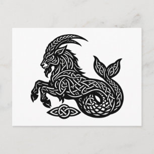Carte Postale Capricorne — Encre Hantée Zodiaque Bouc‑Poisson