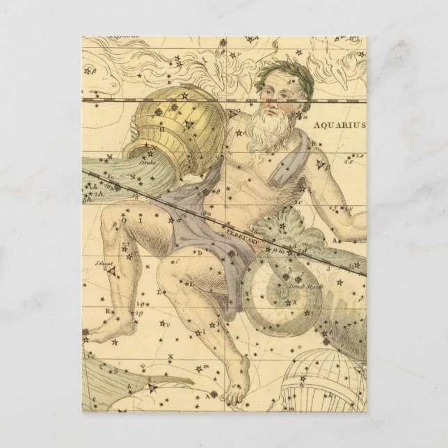 Carte Postale Capricorne et Aquarius (Devant)