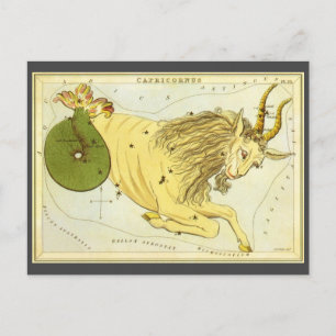 Carte Postale Capricorne Vintage Constellation, miroir de l'Uran