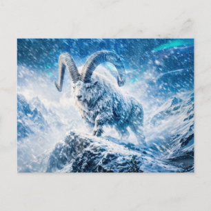 Carte Postale Capricorne Zodiaque en majestueux bélier sous le c