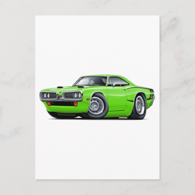 Carte Postale Capuchon à ruban C-noir Super Bee Lime 1970 (Devant)