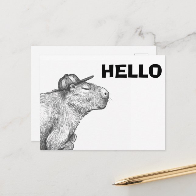 Carte Postale Capybara (Devant/Arrière en situation)