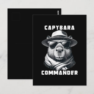 Carte Postale Capybara avec lunettes de soleil Capy Commander