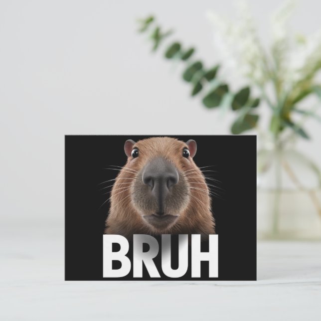 Carte Postale Capybara drôle Bruh  (Debout devant)