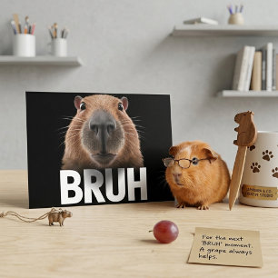 Carte Postale Capybara Drôle Bruh Mème Humour Animal Mignon