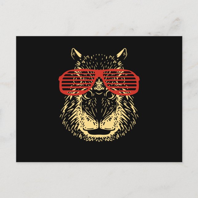 Carte Postale Capybara Lunettes de soleil Capibara (Devant)