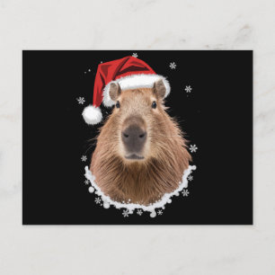 Carte Postale Capybara Noël drôle 