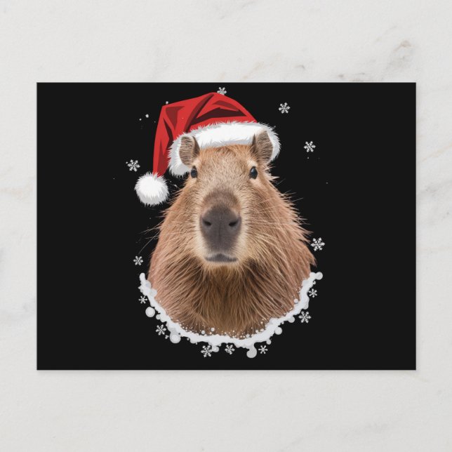 Carte Postale Capybara Noël drôle  (Devant)