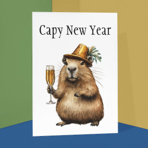 Carte Postale Capybaras Nouvel An