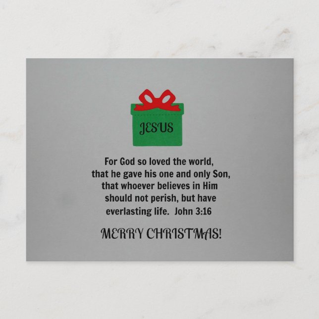 Carte Postale Car Dieu a tant aimé le monde... (Devant)
