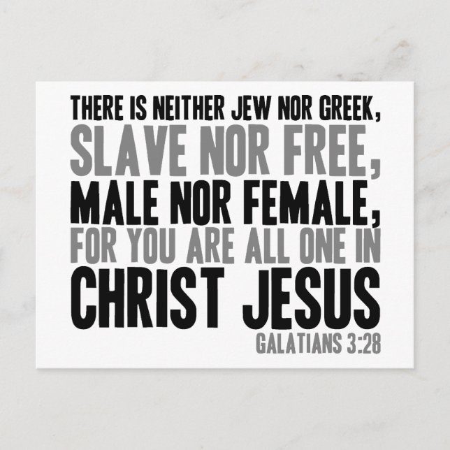 Carte Postale Car vous êtes tous un en Jésus Christ (Devant)