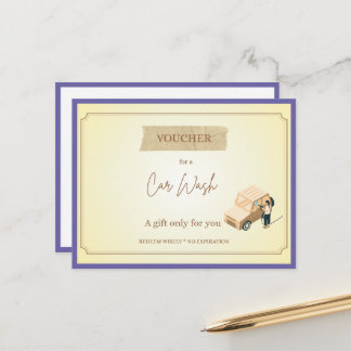 Carte Postale 'Car Wash' Bon de Cadeau Drôle