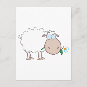 Carte Postale Caractère Caricature Manger Une Fleur