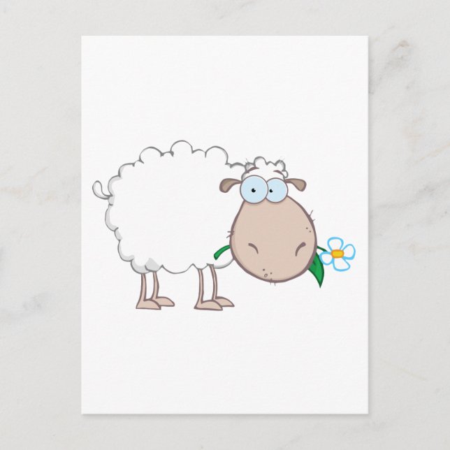Carte Postale Caractère Caricature Manger Une Fleur (Devant)
