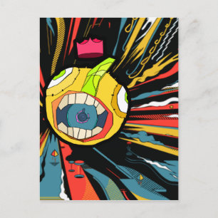Carte Postale Caractère de balle de haut-parleur en arrière - pl