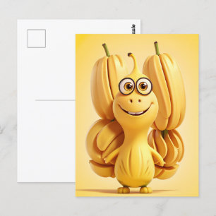 Carte Postale Caractère de banane drôle