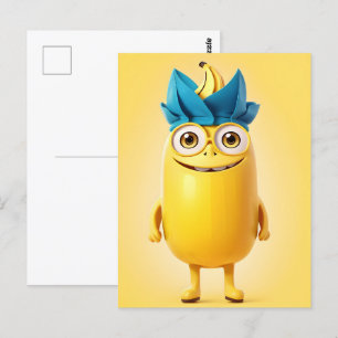 Carte Postale Caractère de banane drôle
