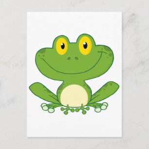 Carte Postale Caractère de dessin de la grenouille mignonne