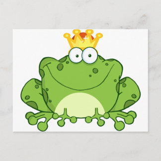 Carte Postale Caractère de dessin de Prince Frog Vert