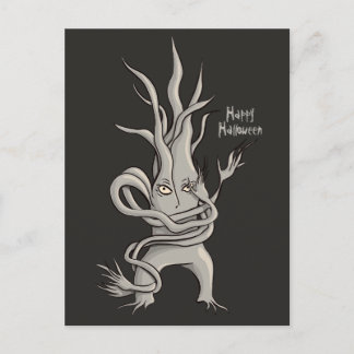 Carte Postale Caractère déplaisant de l'arbre Halloween heureux