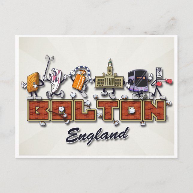 Carte Postale Caractères de dessin animé de Bolton (Devant)