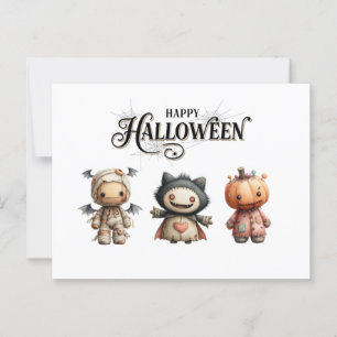 Carte Postale Caractères mignons, monstre et Citrouille