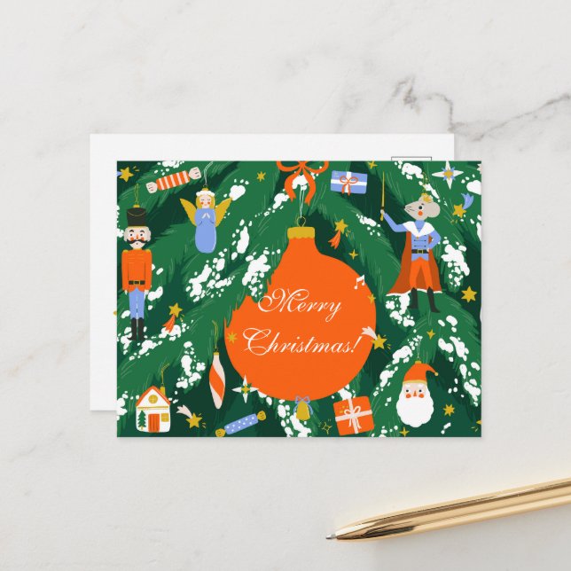 Carte Postale Caractères Noisettes de Noël (Devant/Arrière en situation)