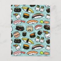 Caractères Sushi Cute | Kawaii Sushi Motif