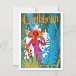 Carte Postale Caraibes Airlines Voyage Retro Inspiré