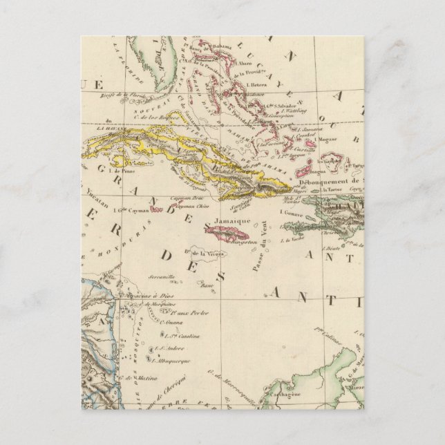Carte Postale Caraïbes, golfe du Mexique et Guatemala (Devant)
