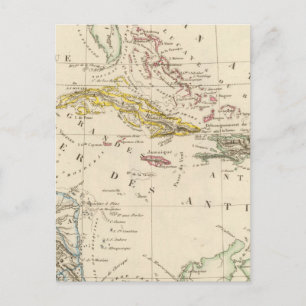 Carte Postale Caraïbes, golfe du Mexique et Guatemala