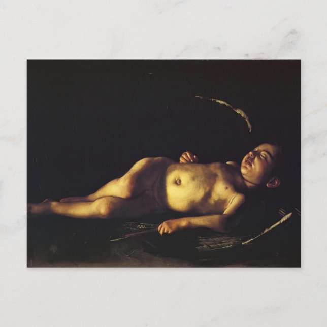 Carte Postale Caravaggio - Cupidon dormant (Devant)