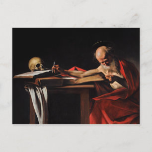 Carte Postale Caravaggio - Écriture Saint Jérôme