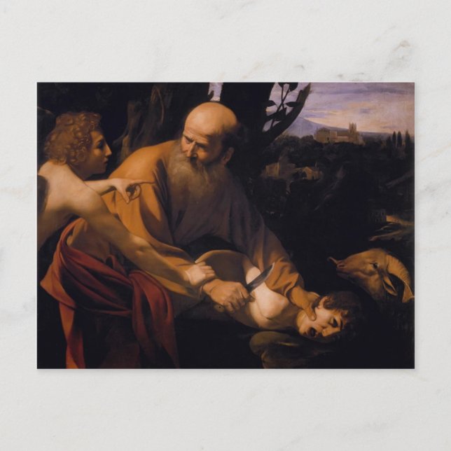 Carte Postale Caravaggio- Sacrifice d'Isaac (Devant)