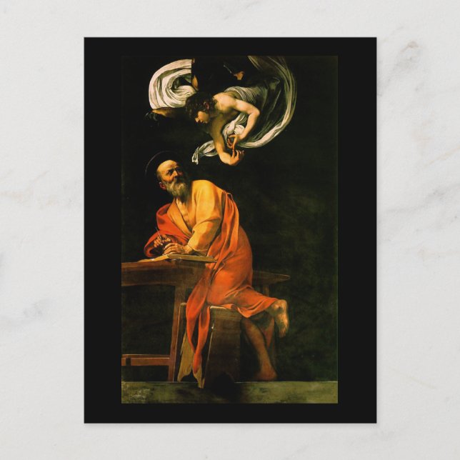Carte Postale Caravaggio The Inspiration Of Saint Matthew (Devant)
