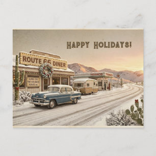 Carte Postale Caravane de la Route 66 Dîner Balade de Noël