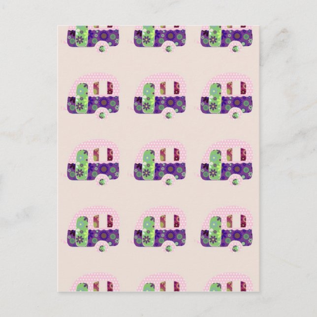 Carte Postale Caravane vintage de camper rétro shabbychic (Devant)